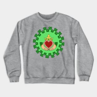 Claddagh and Green Knotwork Crewneck Sweatshirt